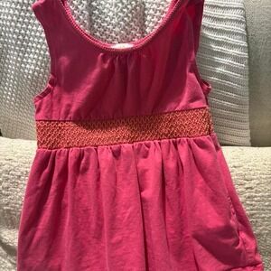 Pink Le Top brand babydoll smocked top toddler girls 4/4t Flower detail y2k